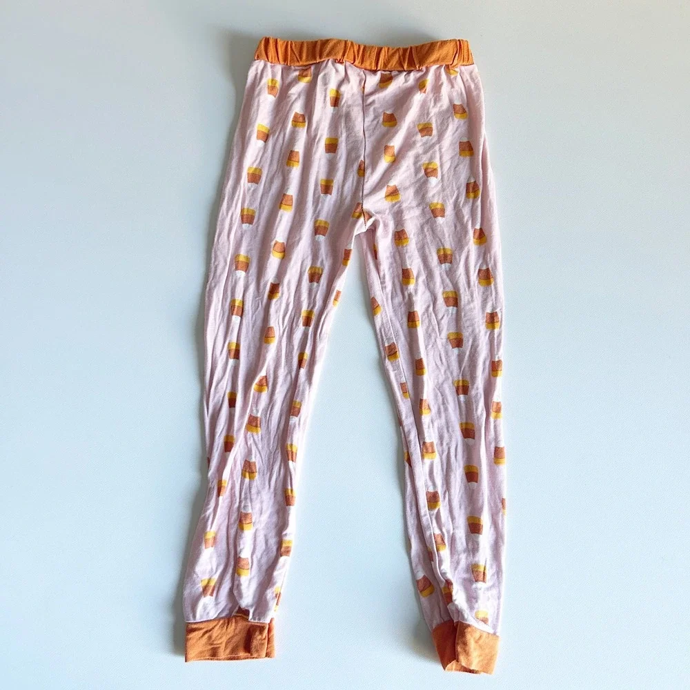 Mud Pie Kids Bamboo‎ Halloween Pajama Set Candy Corn Long Sleeve Pants Size 5T